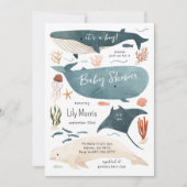Uitnodiging voor Ocean Animals Baby Shower (Voorkant)