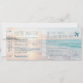 Uitnodiging voor Ocean Sun Beach Wedding met RSVP (Voorkant)