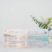 Uitnodiging voor Ocean Sun Beach Wedding Ticket me (Staand voorkant)