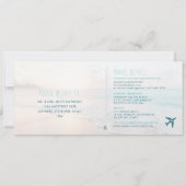 Uitnodiging voor Ocean Sun Beach Wedding Ticket me (Achterkant)