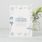 Uitnodiging voor Ocean Theme Retirement (Staand voorkant)