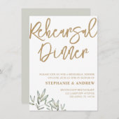 Uitnodiging voor Oefendiner in Goud & Groen (Voorkant / Achterkant)