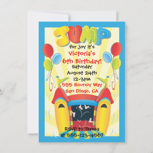 Uitnodiging voor officiële feestdagen in Bounce Ho (Voorkant)