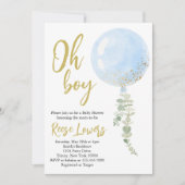 Uitnodiging voor Oh Boy Baby Shower (Voorkant)