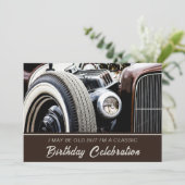 Uitnodiging voor Old Classy Car Birthday (Staand voorkant)