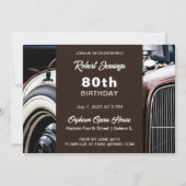 Uitnodiging voor Old Classy Car Birthday (Achterkant)