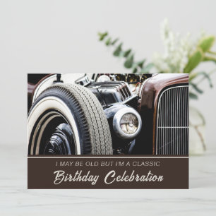Uitnodiging voor Old Classy Car Birthday