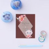 UITNODIGING VOOR OLIFANTEN BABY MEISJE FEESTJE MET FLYER (Enkel)