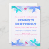 Uitnodiging voor onderzee-feestje voor kinderen (Voorkant / Achterkant)