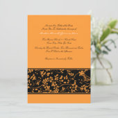 Uitnodiging voor onheilspellende en Oranje Floral (Staand voorkant)