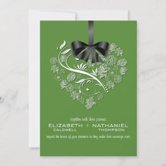 Uitnodiging voor ononderbroken bruiloft—vers groen