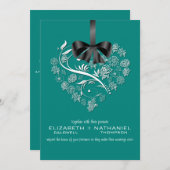 Uitnodiging voor ononderbroken weddenschap—pauw (Voorkant / Achterkant)