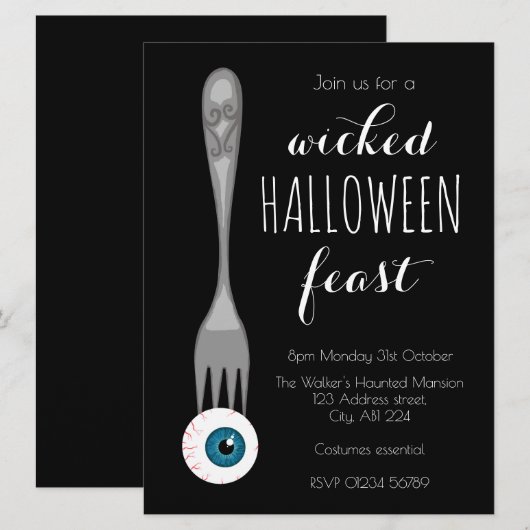 Uitnodiging voor onpartijdige feestpartij (Voorkant / Achterkant)