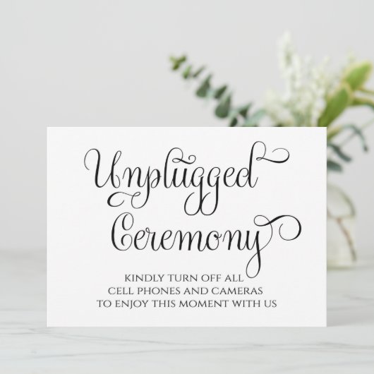 Uitnodiging voor onpluggetrouwceremonie (Staand voorkant)