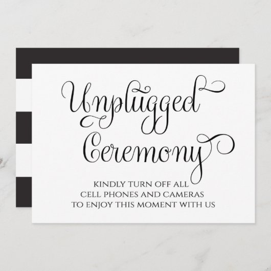 Uitnodiging voor onpluggetrouwceremonie (Voorkant / Achterkant)