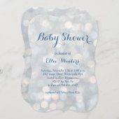 Uitnodiging voor onregelmatig licht blauw Baby sho (Voorkant / Achterkant)