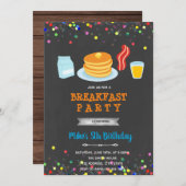 Uitnodiging voor ontbijt jochie thema (Voorkant / Achterkant)