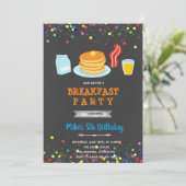 Uitnodiging voor ontbijt jongen thema (Staand voorkant)