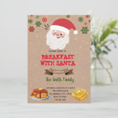Uitnodiging voor ontbijt met de Kerstman (Staand voorkant)