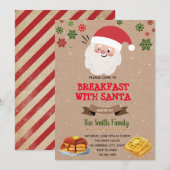 Uitnodiging voor ontbijt met de Kerstman (Voorkant / Achterkant)