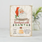 Uitnodiging voor ontbijt met kerstman feest (Staand voorkant)