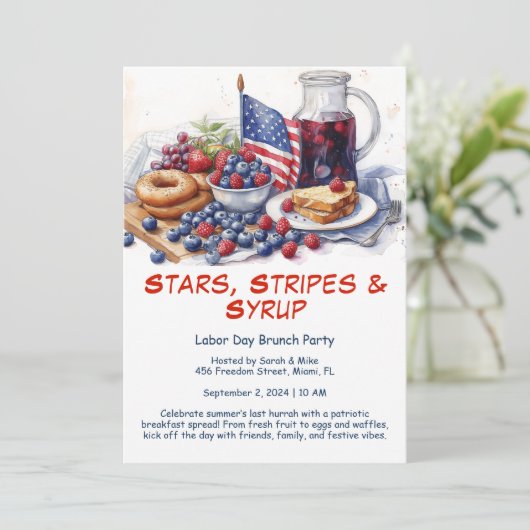 Uitnodiging voor ontbijt op de Dag van de Arbeid - (Staand voorkant)