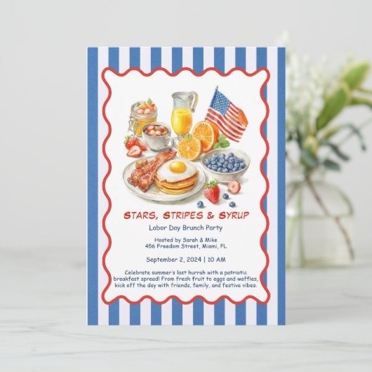 Uitnodiging voor ontbijt op de Dag van de Arbeid - (Staand voorkant)