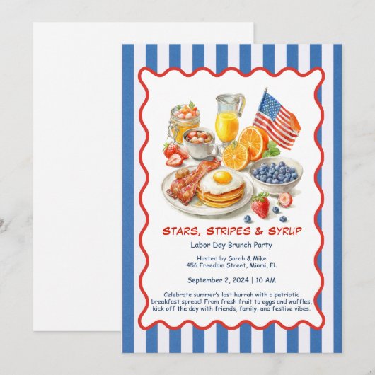 Uitnodiging voor ontbijt op de Dag van de Arbeid - (Voorkant / Achterkant)