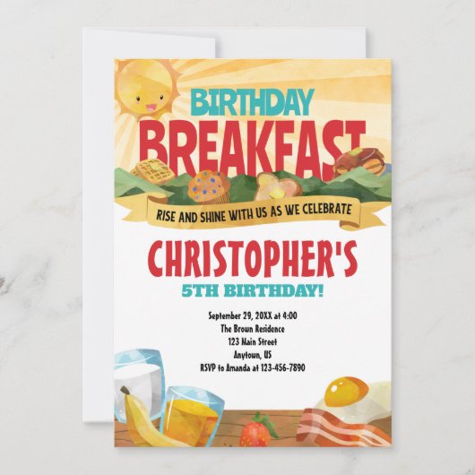Uitnodiging voor ontbijt op zaterdag (Voorkant)
