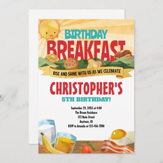 Uitnodiging voor ontbijt op zaterdag (Voorkant / Achterkant)