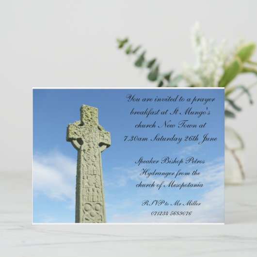 Uitnodiging voor ontbijt tussen kerk (Staand voorkant)