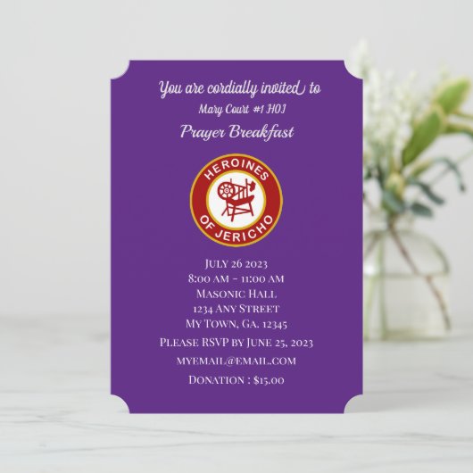 Uitnodiging voor ontbijt van POJ Prayer (Staand voorkant)