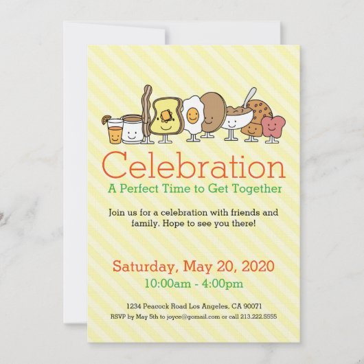 Uitnodiging voor ontbijtfeestmaal (Voorkant)