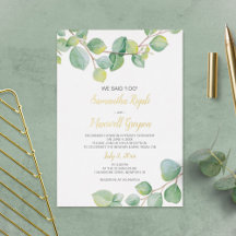 Uitnodiging voor onthaal na elopement, Eucalyptus