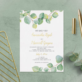 Uitnodiging voor onthaal na elopement, Eucalyptus