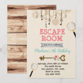 Uitnodiging voor ontsnappingspaneel voor meisje (Voorkant / Achterkant)