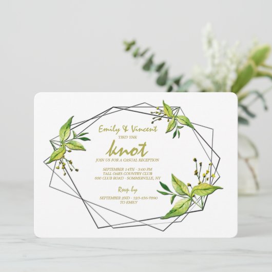 Uitnodiging voor Ontvangst na Geheime Trouwplannen (Staand voorkant)