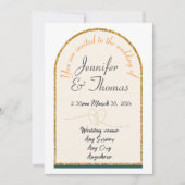 Uitnodiging voor onze bruiloft/goudrand (Voorkant)