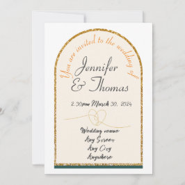 Uitnodiging voor onze bruiloft/goudrand