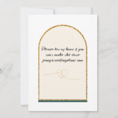 Uitnodiging voor onze bruiloft/goudrand (Achterkant)