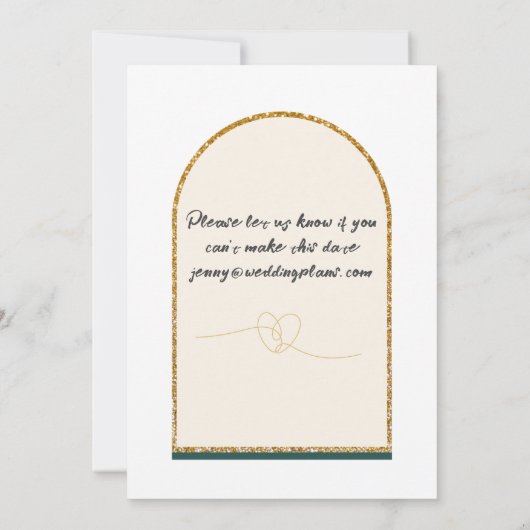 Uitnodiging voor onze bruiloft/goudrand (Achterkant)