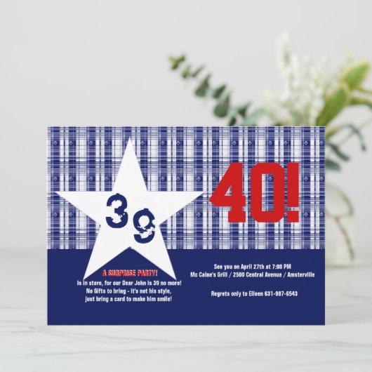 Uitnodiging voor onze Star Birthday Party (Staand voorkant)