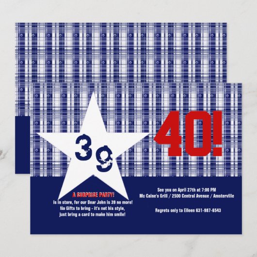 Uitnodiging voor onze Star Birthday Party (Voorkant / Achterkant)