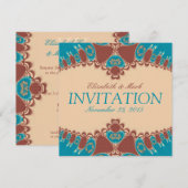 Uitnodiging voor Oost-Blue Sienna Wedding (Voorkant / Achterkant)