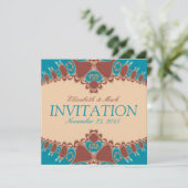 Uitnodiging voor Oost-Blue Sienna Wedding (Staand voorkant)