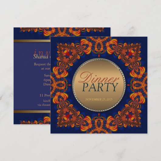 Uitnodiging voor oosterse tribe-feest (Voorkant / Achterkant)