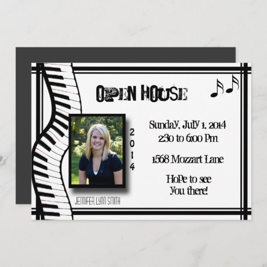 Uitnodiging voor Open House-toetsenbord (Voorkant / Achterkant)