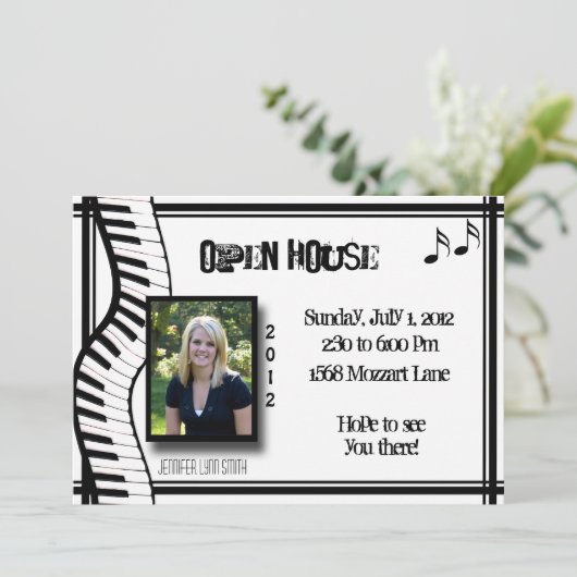 Uitnodiging voor Open House-toetsenbord (Staand voorkant)