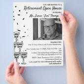 Uitnodiging voor open huis bij pensionering flyer (Hand)