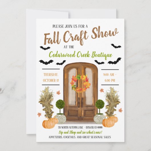 Uitnodiging voor Open Huis in de Herfst (Voorkant)